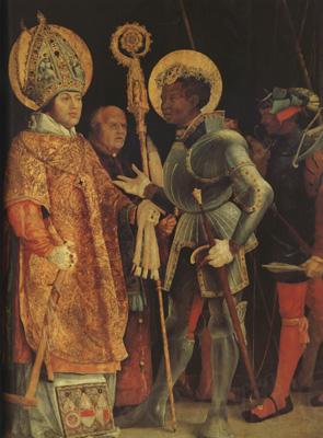 Matthias  Grunewald The Meeting of St Erasmus and St Maurice (mk08) Spain oil painting art